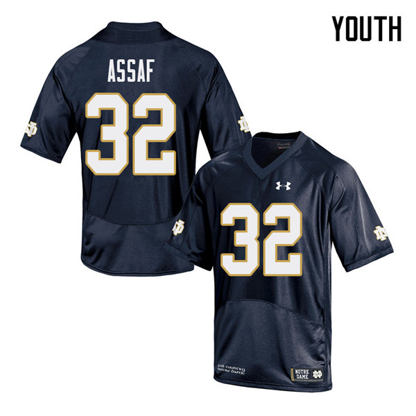 Youth NCAA Notre Dame Fighting Irish #32 Mick Assaf Stitched College Under Armour Authentic Navy Football Jersey PX10Z44KJ